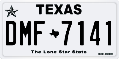 TX license plate DMF7141