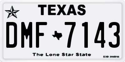 TX license plate DMF7143