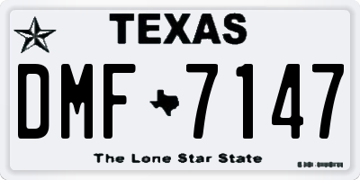 TX license plate DMF7147