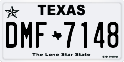 TX license plate DMF7148