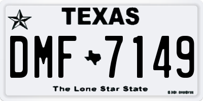 TX license plate DMF7149