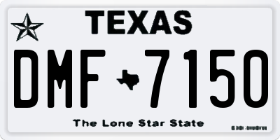 TX license plate DMF7150