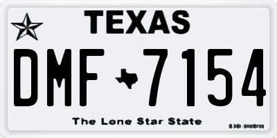 TX license plate DMF7154