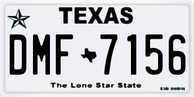TX license plate DMF7156