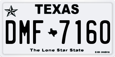 TX license plate DMF7160
