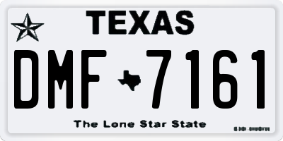TX license plate DMF7161