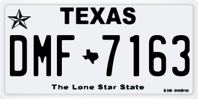 TX license plate DMF7163
