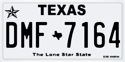 TX license plate DMF7164