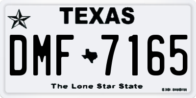 TX license plate DMF7165