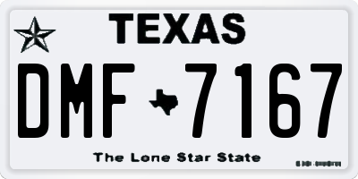 TX license plate DMF7167