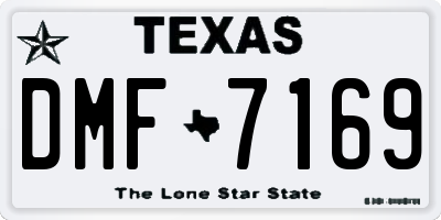 TX license plate DMF7169