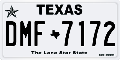 TX license plate DMF7172