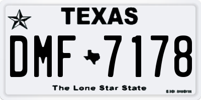 TX license plate DMF7178