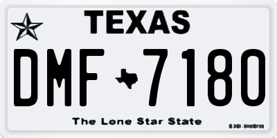 TX license plate DMF7180