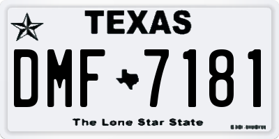 TX license plate DMF7181
