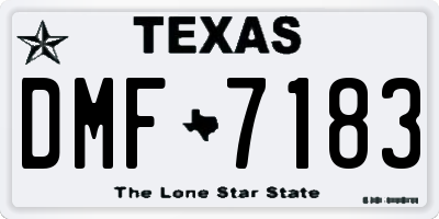 TX license plate DMF7183