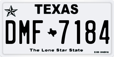 TX license plate DMF7184