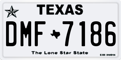 TX license plate DMF7186