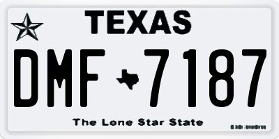 TX license plate DMF7187