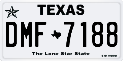 TX license plate DMF7188