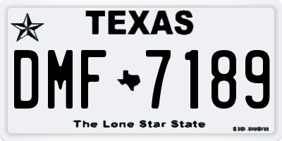 TX license plate DMF7189