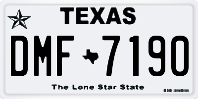 TX license plate DMF7190