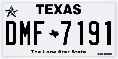 TX license plate DMF7191