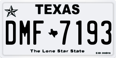 TX license plate DMF7193