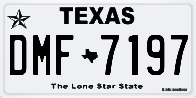 TX license plate DMF7197