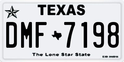 TX license plate DMF7198
