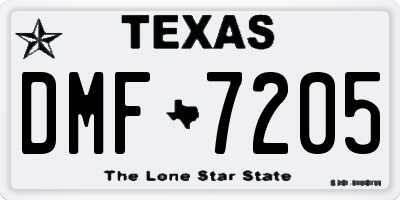 TX license plate DMF7205