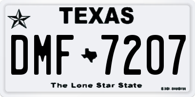 TX license plate DMF7207