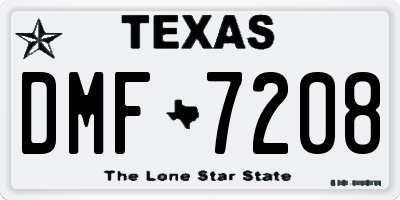 TX license plate DMF7208