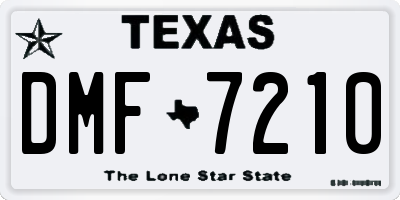 TX license plate DMF7210