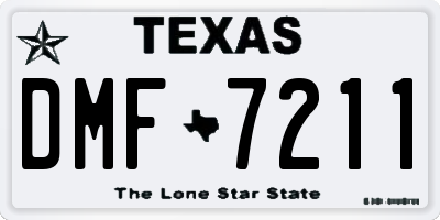 TX license plate DMF7211