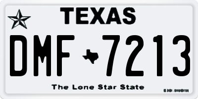 TX license plate DMF7213