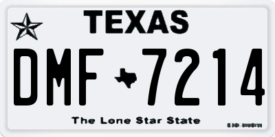 TX license plate DMF7214