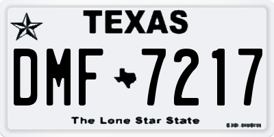 TX license plate DMF7217