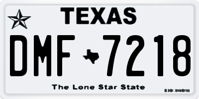 TX license plate DMF7218