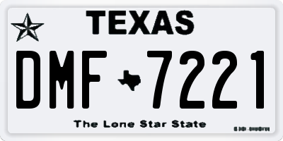 TX license plate DMF7221