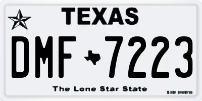 TX license plate DMF7223