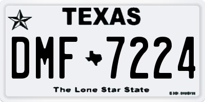 TX license plate DMF7224
