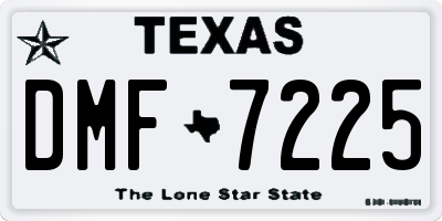 TX license plate DMF7225