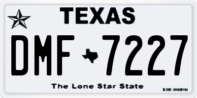 TX license plate DMF7227