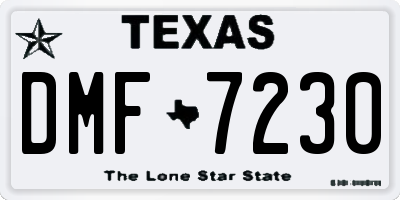 TX license plate DMF7230