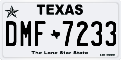 TX license plate DMF7233