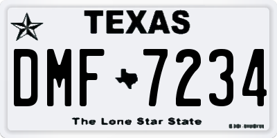 TX license plate DMF7234