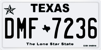 TX license plate DMF7236