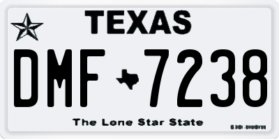 TX license plate DMF7238