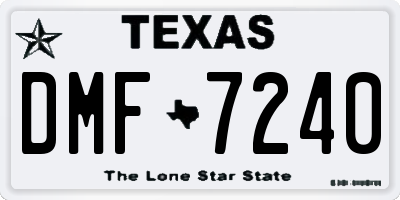 TX license plate DMF7240